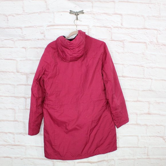 LL Bean Red Nylon Hooded Lined Warmer Winter Jacket Size L Reg - Picture 8 of 9